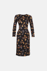 Dolce & Gabbana Anahtar Desenli Elbise Siyah - 36